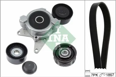 Комплект поликлинових ременів (з роликами) LEXUS IS II TOYOTA AURIS, AVENSIS, COROLLA, RAV 4 III, VERSO 2.0D/2.2D 08.05-10.18 INA 529040110