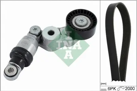 Комплект поліклинового ременя (із натягувачем) MAZDA 2, 3, CX-3, CX-30 1.5D/1.8D 08.14 INA 529041310