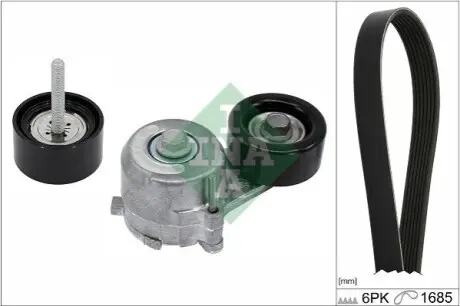 Комплект поликлинових ременів (з роликами) OPEL ASTRA J, ASTRA J GTC, ASTRA K, CASCADA, INSIGNIA B, INSIGNIA B GRAND SPORT, ZAFIRA C 1.6 06.12 INA 529042110