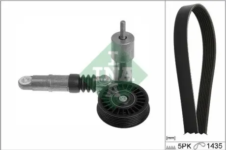 Комплект поликлинових ременів (з роликами) AUDI A4 B5, A4 B6, A6 C5 SKODA SUPERB I VW BORA, BORA I, GOLF IV, PASSAT B5, PASSAT B5.5 1.9D/2.0D 08.98-03.08 INA 529042510 Купити в Україні