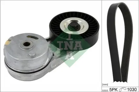 Комплект поликлинових ременів (з роликами) CADILLAC BLS CHEVROLET ALERO, COBALT, HHR, MALIBU FIAT CROMA OPEL ASTRA G, SIGNUM, SPEEDSTER, VECTRA B, VECTRA C, VECTRA C GTS 2.0-2.4 06.00 INA 529046010 Купити в Україні