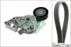 Комплект поликлинових ременів (з роликами) AUDI A3 FORD GALAXY I SEAT ALHAMBRA, LEON, TOLEDO II SKODA OCTAVIA I VW BORA, BORA I, GOLF IV, MULTIVAN T5, NEW BEETLE, SHARAN 1.9D 03.95-12.10 INA 529046510 Купити в Україні