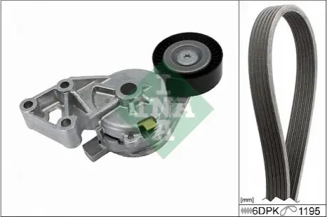 Комплект поликлинових ременів (з роликами) AUDI A3 FORD GALAXY I SEAT ALHAMBRA, LEON, TOLEDO II SKODA OCTAVIA I VW BORA, BORA I, GOLF IV, MULTIVAN T5, NEW BEETLE, SHARAN 1.9D 03.95-12.10 INA 529046510 Купити в Україні