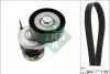 Комплект поликлинових ременів (з роликами) SEAT CORDOBA, IBIZA III, IBIZA IV, IBIZA IV SC SKODA FABIA I, FABIA I PRAKTIK, FABIA II, ROOMSTER, ROOMSTER PRAKTIK VW POLO IV 1.4D/1.9D 01.00-06.10 INA (529046610) зображення 1
