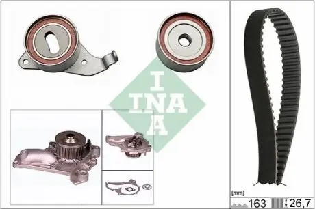 Комплект ГРМ (ремінь + ролик + водяний насос) TOYOTA AVENSIS, CALD, CAMRY, CAR E VI, CAR V, CORONA, GAIA, HARRIER, NADIA, PICNIC, RAV 4 I, SCEPTER, TOWN ACE 1.8-2.5 11.86-08.03 INA 530 0268 30