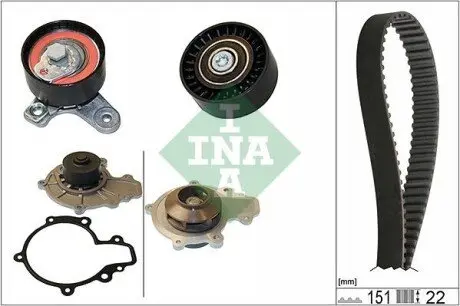 Комплект ГРМ (ремінь + ролик + водяний насос) CHEVROLET CAPTIVA, CRUZE, EPICA, LACETTI, NUBIRA OPEL ANTARA A 2.0D 01.05 INA 530057230