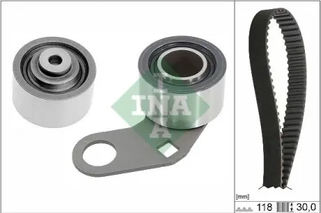 Комплект ГРМ (ремінь + ролик) LAND ROVER DEFENDER, DISCOVERY I 2.5D 10.89-12.05 INA 530073310