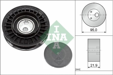 Ролик генератора BMW 3 (F30/F80/G20/G80/G28)/5 (G30/F90)/7 (G11/G12) 2.0H 15- B48 (95x22) INA 531 0963 10