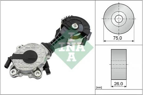 Модуль натягувача ременя DS DS 3, DS 4, DS 4 II, DS 5, DS 7, DS 9 BMW 1 (F20), 1 (F21), 3 (F30, F80), 3 (F31) CITROEN BERLINGO, BERLINGO MULTISPACE, C3 II, C3 PICASSO 1.4-2.0 09.06 INA 534042510