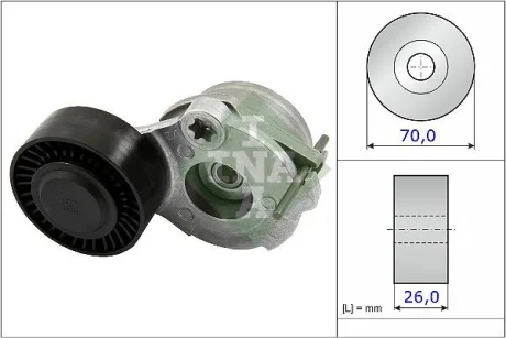 Натяжитель ремня генератора Audi A4/A5/A6/A7/Q5/Q7 3.0 TDI 10- INA 534047010