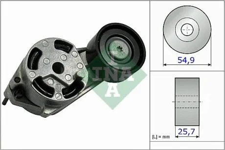Натягувач поліклинового ременя BMW 1 (F20), 1 (F21), 3 (F30, F80), 3 (F31) 1.6 07.11-06.19 INA 534051610