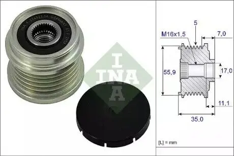 Шкив генератора инерционный INA 535000810