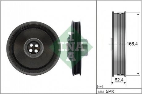 Шків колінвалу Mini (R56/R55/R60/R61) 1.6-2.0d (N47) 10-16 (5PK) INA 544 0171 10 (фото 1)