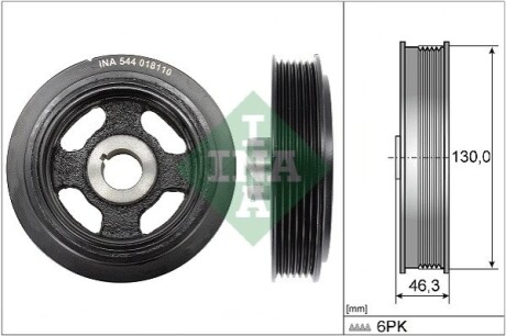 Шестерня коленчатого вала Toyota Rav4 1.8-2.0/2.0D 00-05 ((6PK) INA 544 0181 10 (фото 1)