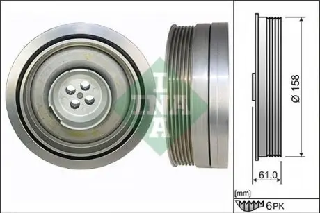Шків колінвалу BMW 3 (F30/F80) 15-18 (153.2x63) (6PK) B38 B15 A INA 544050210 Купити в Україні
