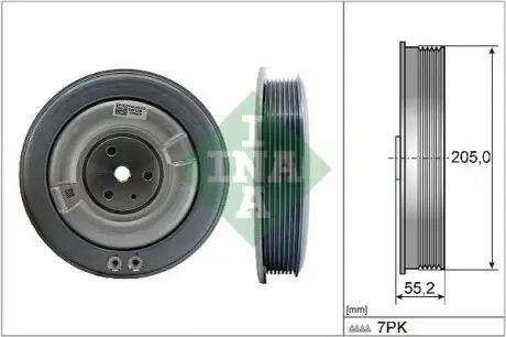 Шків колінчастого валу VOLVO S60 III, S90 II, V60 II, V90 II, XC40, XC60 II, XC90 II 2.0DH/2.0H 04.19 INA 544050610
