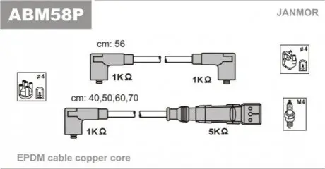 Провода в/в VW Golf 3 1.4-1.6 91 Janmor ABM58P Купити в Україні