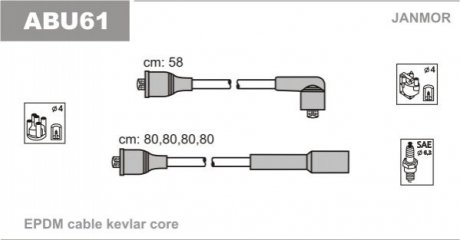 Комплект проводов зажигания - (025998031, 200998031D) Janmor ABU61 (фото 1)