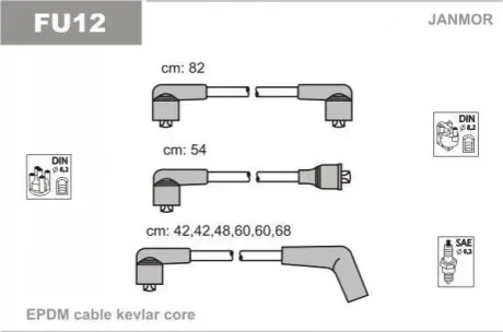 Провода В/В Ford Granada/Sierra 2.3/2.8 Janmor FU12