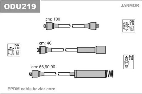 Провід в/в (каучук) Opel Omega 1,8/2,0 Janmor ODU219