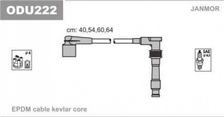 Провода в/в Opel Astra 1.6 16V 94-98, Corsa Janmor ODU222