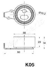 KIA Ролик натяжной Sportage 2,0TD 4WD -03 JAPANPARTS BE-K05