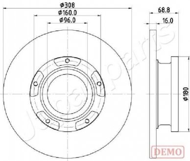 Диск тормозной (задний) Ford Transit 12- (288x16) JAPANPARTS DP0312C (фото 1)