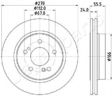 DB Гальмівний диск задн.W124/203/210 3.6/4.2 JAPANPARTS DP-0506