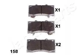 Колодки гальмівні (передні) Nissan Patrol 10 JAPANPARTS PA-158AF