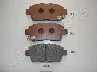 Колодки гальмівні (передні) Toyota Corolla 01-08/Prius 03-09/Yaris 99-05 JAPANPARTS PA203AF Купити в Україні