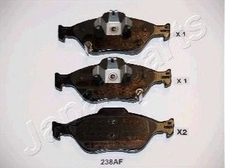 Гальмівні колодки, дискове гальмо (набір) JAPANPARTS PA238AF (фото 1)