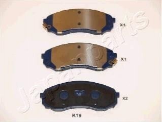 Гальмівні колодки, дискове гальмо (набір) JAPANPARTS PAK19AF (фото 1)