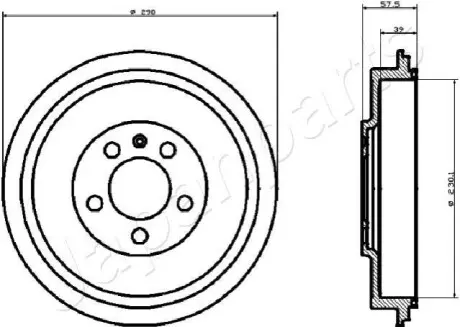 VW гальмівний барабан Polo,Skoda Octavia 1.6 / 1,9 TDI JAPANPARTS TA-0906 Купити в Україні