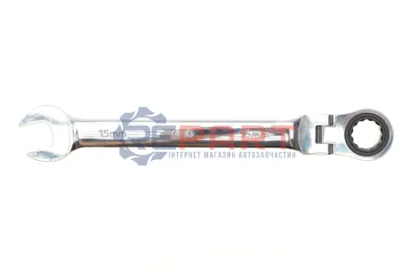 Ключ ріжково-накидний з тріскачкою 15 мм 72 зуб. L-245 мм JBM 10559