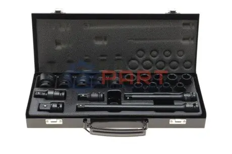 Набор ударных головок 1/2" 10-27 мм 19 ед. и 2 удлинителя JBM 52345
