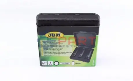 Набір ударних головок 1/2" 17-19-21 мм Long 78 мм JBM 52969
