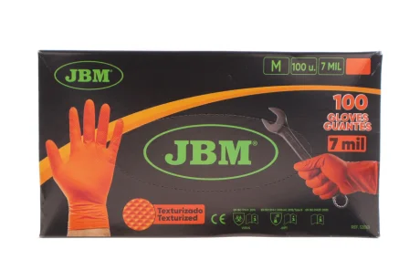 Рукавиці нітрилові (M) 100 шт. 7 mil (помаранчеві Diamond texture) JBM 53551