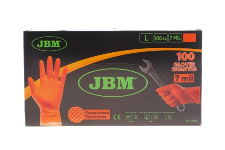 Рукавиці нітрилові (L) 100 шт. 7 mil (помаранчеві Diamond texture) JBM 53552