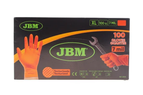 Рукавиці нітрилові (XL) 90шт (7mil) (помаранчеві Diamond texture) JBM 53553