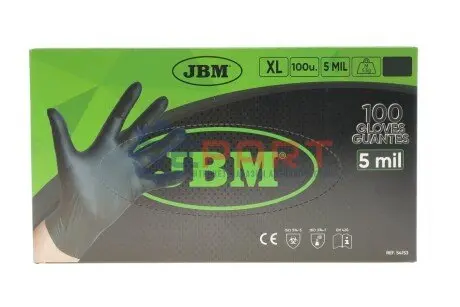 Рукавиці нітрилові (XL) 100шт (чорні) JBM 54153