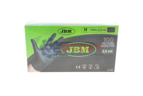 Рукавиці нітрилові (M) 100шт (3.5mil) (чорні) JBM 54155 Купити в Україні