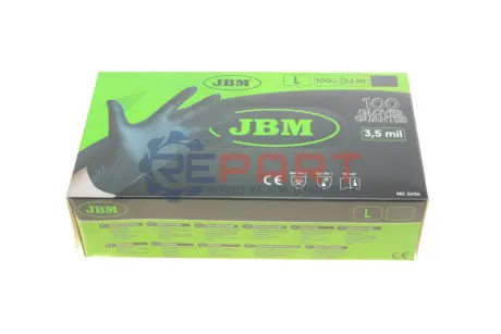 Рукавиці нітрилові (L) 100шт (3.5mil) (чорні) JBM 54156 Купити в Україні