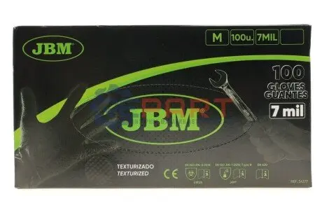 Рукавиці нітрилові (M) 100шт (7mil) (чорні Diamond texture) JBM 54177