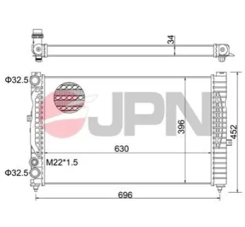Радіатор охолодження двигуна JPN 60C9001JPN