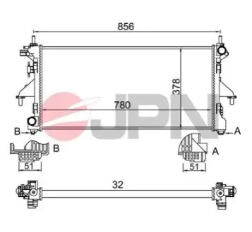 Радіатор охолодження двигуна JPN 60C9019JPN