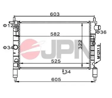 Радіатор охолодження двигуна JPN 60C9030JPN