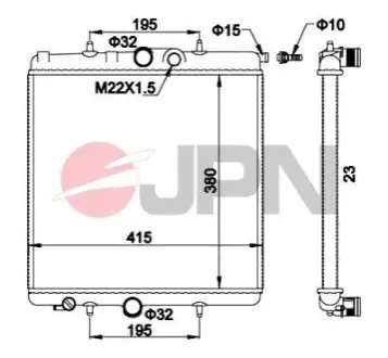 Радіатор охолодження двигуна JPN 60C9040JPN