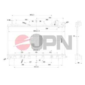 Радіатор охолодження двигуна JPN 60C9050JPN