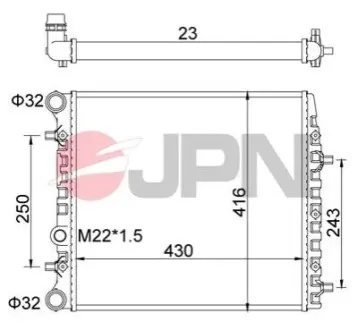 Радиатор двигателя JPN 60C9057JPN