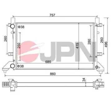 Радіатор охолодження двигуна JPN 60C9061JPN